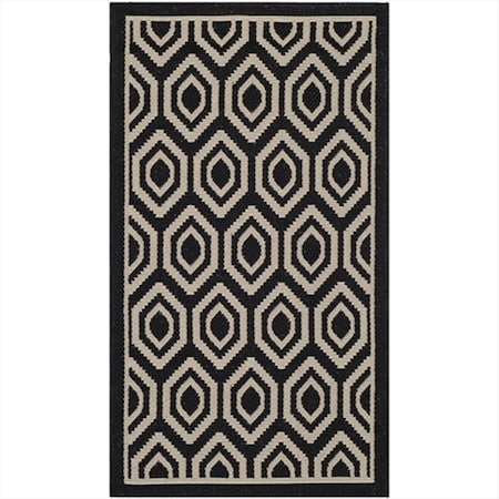 Safavieh 2 Ft. X 3 Ft. -7 In. Small Rectangle Indoor-Outdoor Courtyard- Black And Beige- Power Loomed Rug CY6902-266-2